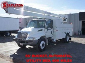 2007 international 4300 55’ bucket, automatic, utility bed, low miles