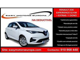renault zoe (c/bateria) 52kwh experience + assentos aquecido + extras