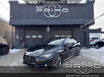 infiniti q60 2022 red sport 400hp awd automatique cuir toit ouvrant carplay cam