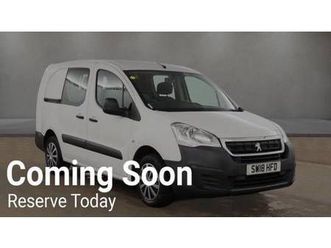 2018 18 peugeot partner 1.6 bluehdi 744 s 5 seat combi lwb no vat van l2 97.64