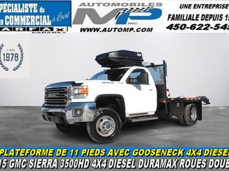 gmc sierra 3500hd 4x4 diesel duramax plateforme de 11 pieds avec