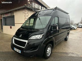 peugeot boxer fourgon 335 l2h2 2.2 bluehdi 140 cv s&s bvm6 asphalt galerie échelle faible kilométrage noir tva suivi peugeot