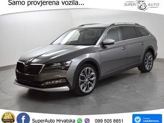 škoda superb scout 2.0 tdi 4x4 dsg 200 ks, acc+led+360+4xgr sjed+pano+, 2022 god.