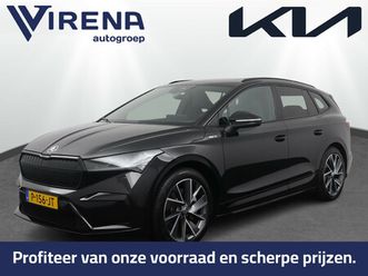 škoda enyaq iv 80 kwh sportline - trekhaak wegklapbaar - sportstoelen - stoelverwarming - achteruitrijcamera - panorama dak - virena zekerheidspakket €895,-