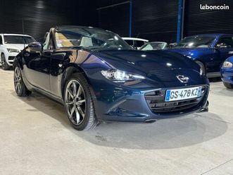 mazda mx-5 nd st 2.0 skyactiv-g 184 selection - deep crystal blue - intérrieur crème - capote bordeaux - 33000 km - camera - carplay