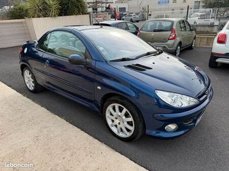 peugeot 206 cc 2.0 16v 138 cv / cuir clim / 79900 km/ capote fiabilise/ 1 er main