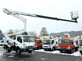 nissan cabstar zwyżka podnośnik koszowy palfinger p240 axe udt wysokość podnoszenia ... widełki