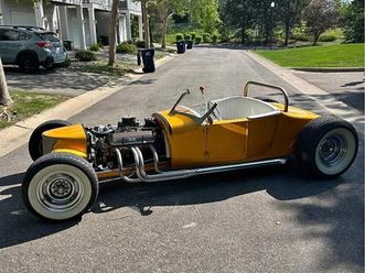 1927 ford model t roadster 406 v8 street rod, bright yellow, modern gauges