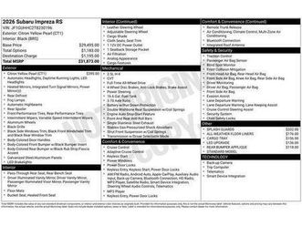 new 2026 subaru impreza rs