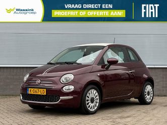 fiat 500 1.0 70pk hybrid lounge i wit dak i parkeersensoren i navigatie i cruise control i