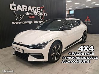 kia ev6 325 ch awd gt line (4x4) + pack style (toit pano + jantes en 20) + packk assistance à la conduite (niveau 2 sur autoroute + caméra 360)