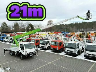 nissan cabstar zwyżka podnośnik koszowy palfinger p210 bk wysokość podnoszenia 21m p7 widełki