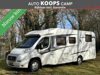 knaus sky ti 700 meg fiat 2.3 130pk euro 5 | enkele-bedden | aparte douche/ wc | garage | fietsendrager | 85dkm | topstaat