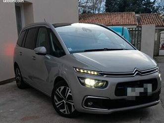 citroen grand c4, shine, 7 places, 1.6thp, eat8 180ch, homologué ess/eth, carte grise fe, vision360, attelage démontable origine