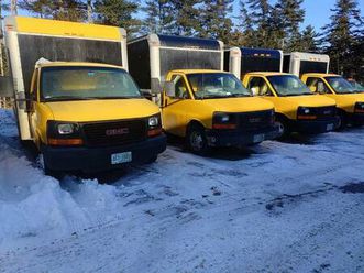 (4) gmc savana box trucks, 10,000 gvw