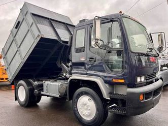 2002 gmc t7500 tilt-cab chipper dump truck, cat 7.2l diesel, only 25k