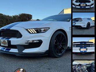 très belle ford mustang gt 350 coupé de 2017 - v8 - 5,2l - bm - 34 305 kms - blanche bandes bleues
