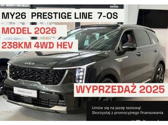 kia sorento prestige line wersja my2026, hev 238km automat dostepny od reki