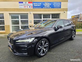 volvo v60 r-design b4 197ch mhev geartronic 8 (520e/mois) - suivi volvo acc full black