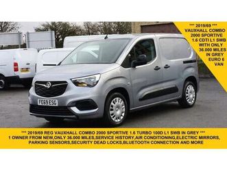 2019 vauxhall combo 2000 1.6 turbo d 100ps h1 sportive van panel van diesel manual