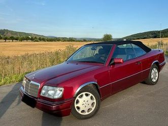 mercedes benz e 220 w124 cabrio in rot leder schalter