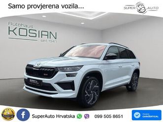 škoda kodiaq 2.0 tsi 4x4 dsg rs 245 ks, 7-sjed+acc+360+gr sjed+pano+virt+asist