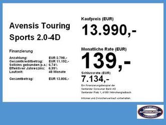 toyota avensis touring sports 2.0-4d team led navi shz