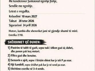 automatike, okazion 2000 euro. lexoni të gjitha të dhënat.
