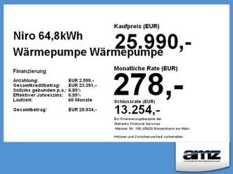 kia niro 64,8kwh wärmepumpe acc+led+navi+shz+lm