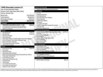 used 1998 chevrolet lumina ls