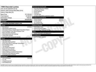 used 1998 chevrolet lumina base